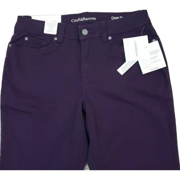 Corft&Barrow ~Woman Size 6~ Purple Classic Fit Straight Leg High Rise Jeans NWT. - Picture 2 of 12